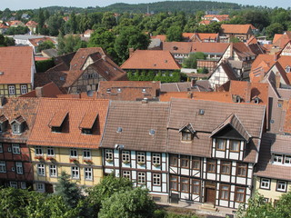 Fototapeta na wymiar Blick auf die Quedlinburger Altstadt