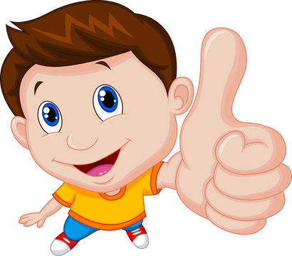Boy cartoon with thumb up Stock Vector | Adobe Stock