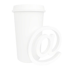 A cup of coffee and a е-mail