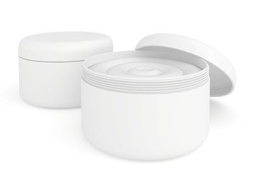 several containers of cream