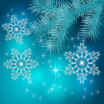 Vector Blue Christmas Holiday BackGround