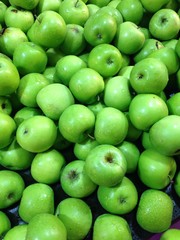 Close up green apple background