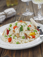 Risotto with chicken and vegetables