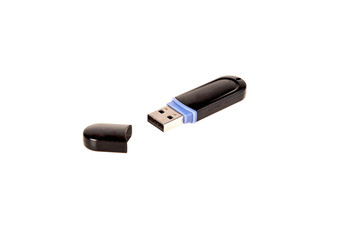 usb stick or flash drive on white background