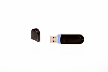 usb stick or flash drive on white background
