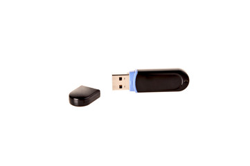 usb stick or flash drive on white background