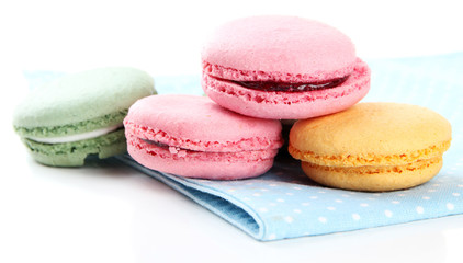 Gentle macaroons isolated on white