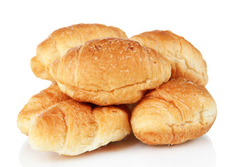 Tasty croissants isolated on white