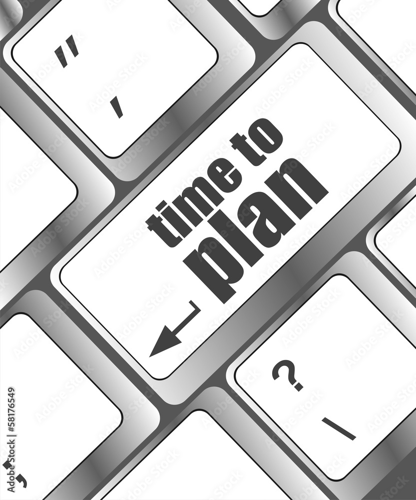 Fototapete future time to plan concept with key on computer keyboard