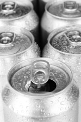 Top of open wet beer can close up