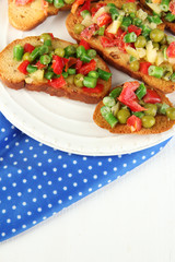 Sandwiches with vegetables and greens
