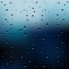 Vector raindrops on a window