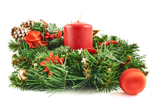 Wreath fir-tree branch decoration