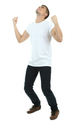 Handsome young man isolated on white