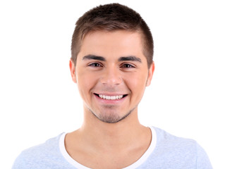 Obraz premium Przystojny młody mężczyzna na białym tle