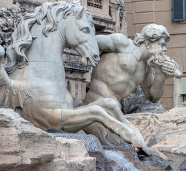 Roma, fontana di Trevi (part.)