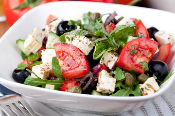 vegetable salad with feta cheese