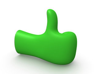 3d hand showing thumbs up