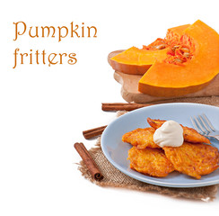 Pumpkin Fritters with cinnamon and sugar