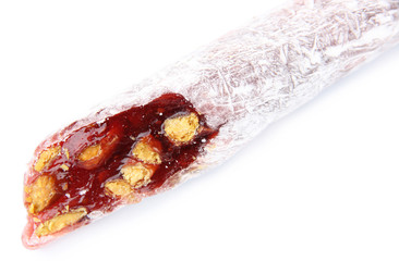 Tasty oriental sweets (Turkish delight), isolated on white