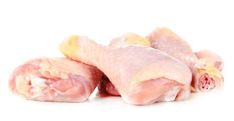 Raw chicken legs isolated on white