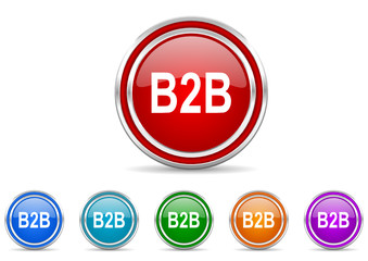 b2b icon vector set