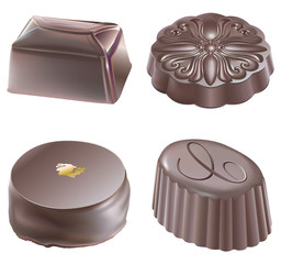 Quatre chocolats noirs de Noël
