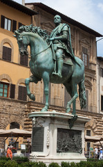 Obraz premium Florence - Piazza della Signoria The equestrian statue of Cosimo