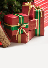 Christmas Tree and Christmas gift boxes, lots of copyspace