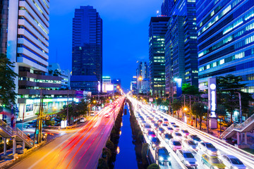 Obraz premium Bangkok with traffic jam