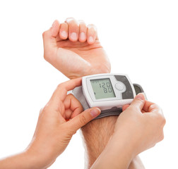 Person Checking Blood Pressure