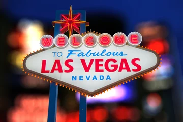 Gordijnen Welkom bij het Las Vegas-bord © somchaij