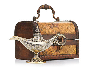 chest and aladin lamp