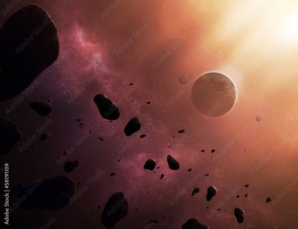 Wall mural space scene