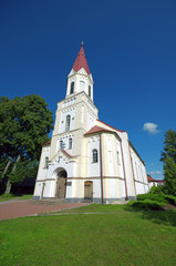 Fototapeta na wymiar Lutheran old church in Latvian city Rucava