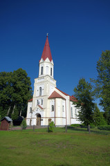 Lutheran old church in Latvian city Rucava