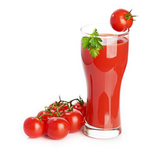 Tomato juice  isolated on white background
