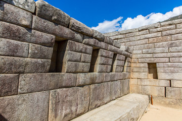 Inca Wall in Machu Picchu, Peru, South America.