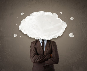 Business man with white cloud on his head concept