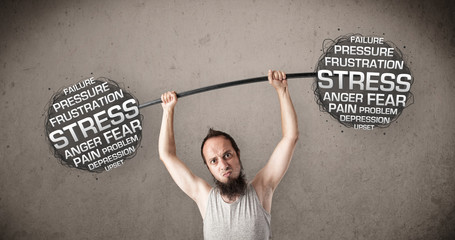 skinny guy defeating stress