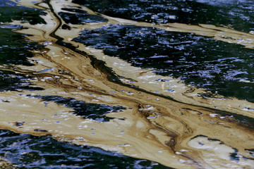 Gulf oil spill is shown on a beach