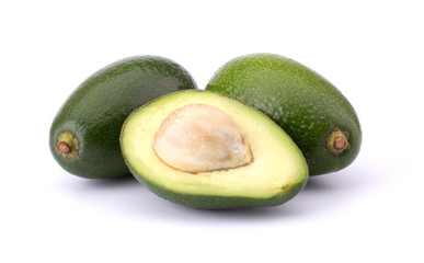 Fresh avocado fruit isolated on white background