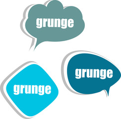 grunge word on modern banner design template. set of stickers