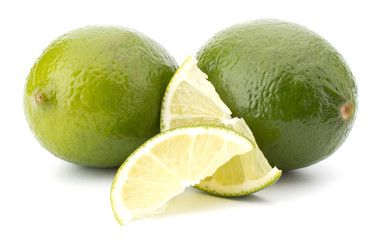 Fresh lime fruit Isolated on white background