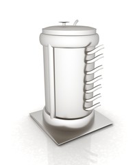 3d abstract metal pressure vessel