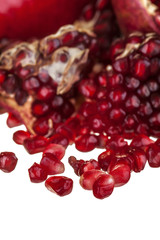fresh fruit pomegranate isolated on a white background