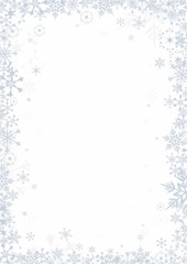 Snowflakes on white background vector frame
