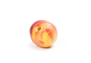 Ripe peach fruit isolated on white