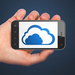 Cloud technology concept: Cloud on smartphone