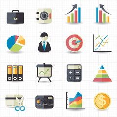 Business finance money graph chart icons